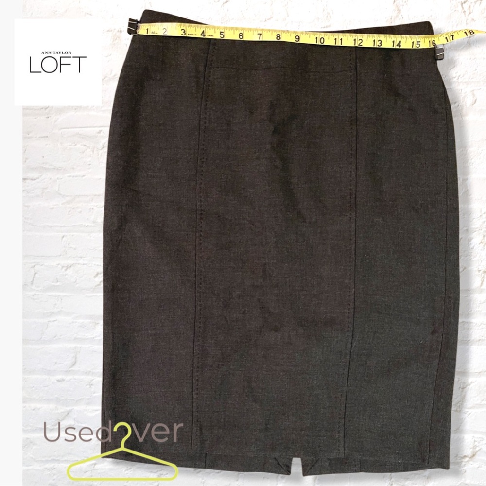 ANN TAYLOR LOFT CHARCOAL GREY PENCIL SKIRT SZ 6